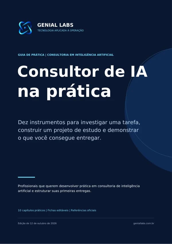 Capa do e-book Consultor de IA na prática: diagnóstico, portfólio e primeira entrega